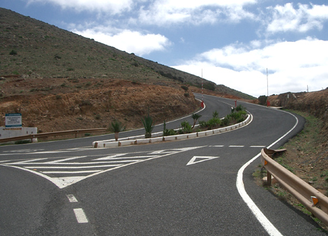 Straße zum Aussichtspunkt Mirador Morro Velosa - Fuerteventura